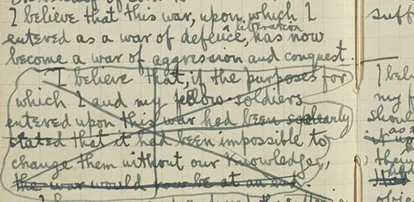 Sassoon diary crossed out